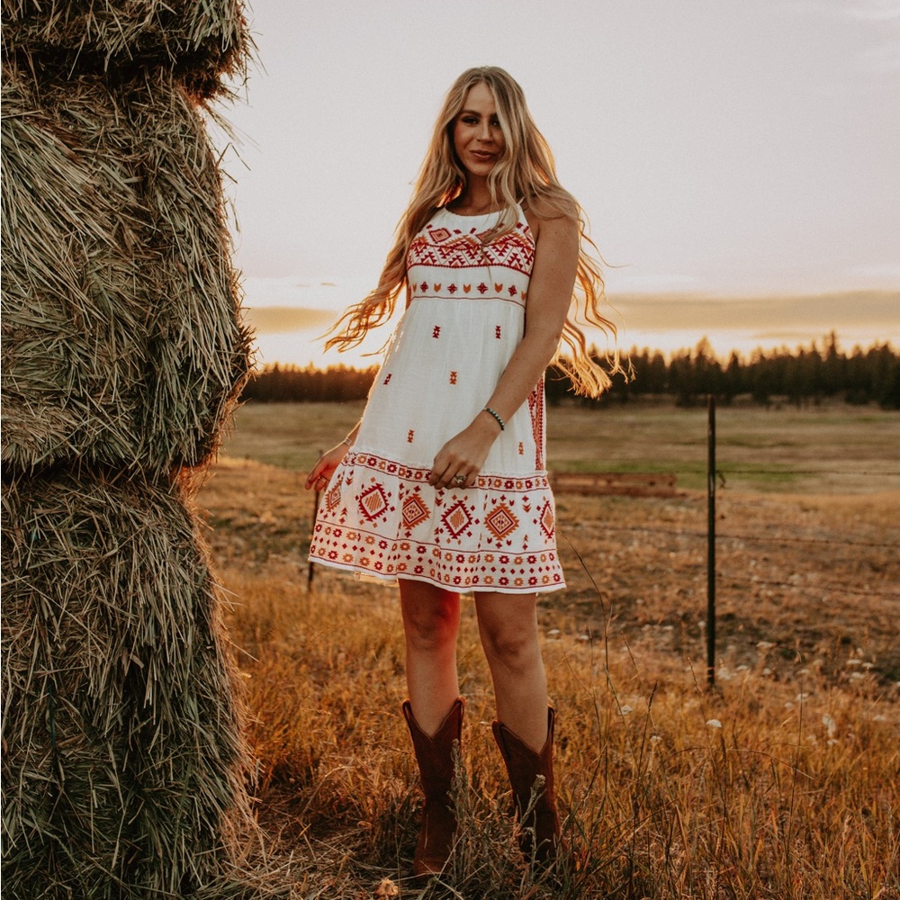 Embroidered sun dress